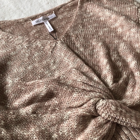 NWT BCBG Pink Twist Know Crop Sweater XS - Picture 3 of 7